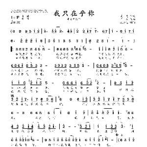我只在乎你_歌曲简谱_词曲:慎芝 三木
