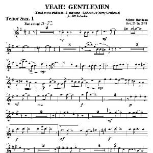 萨克斯谱 | YEAH! GENTLEMEN 第一次中音萨克斯分谱