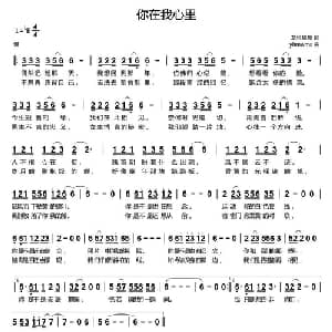 你在我心里_通俗唱法乐谱_词曲:龙恒星晨 yhmwms
