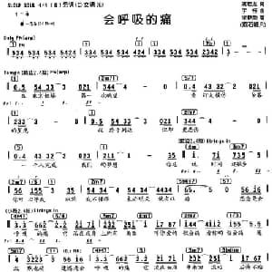 会呼吸的痛_通俗唱法乐谱_词曲:姚若龙 宇恒