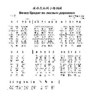 夜神在林间小路徜徉Вечер бродит по лесным дорожкам_歌曲简谱_词曲:阿达.雅库舍娃 词曲
