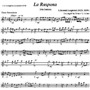萨克斯谱 | La Raspona 四重奏 次中音萨克斯分谱