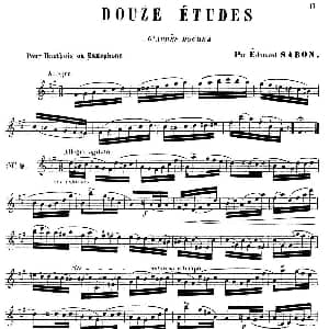 萨克斯谱 | E.Sabon 12首练习曲 9 E.Sabon