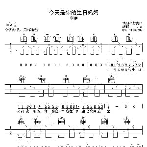 今天是你的生日妈妈 吉他谱 李健