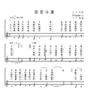 波兰 在密林里_歌谱投稿_词曲:波兰民歌 杨文竟 孟晋译配