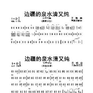 边疆的泉水清又纯_歌曲简谱_词曲: 高振忠配器