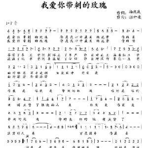 我爱你带刺的玫瑰_通俗唱法乐谱_词曲:杨庆康 张开亮