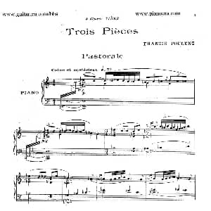 Trois Pieces 钢琴谱 弗朗西斯 普朗克