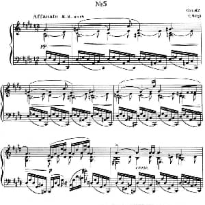 斯克里亚宾 钢琴练习曲 Op.42 No.5 Alexander Scriabin Etudes 钢琴谱 斯克里亚宾