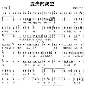 流失的渴望_通俗唱法乐谱_词曲:龚碧林 龚碧林