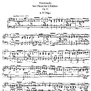 6 Pieces for Children Op.72 钢琴谱 菲利克斯 门德尔松 巴托尔迪