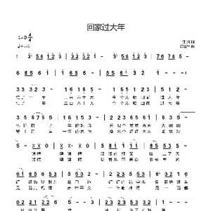 回家过大年_歌曲简谱_词曲:汪湖 黄进军