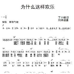 为什么这样欢乐_通俗唱法乐谱_词曲:丁小琦 刘诗召
