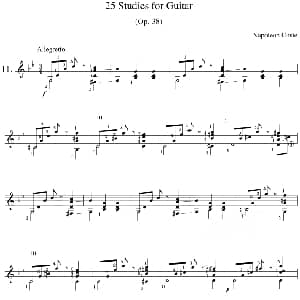 Napoleon Coste 25 Studies,Op.38 吉他谱