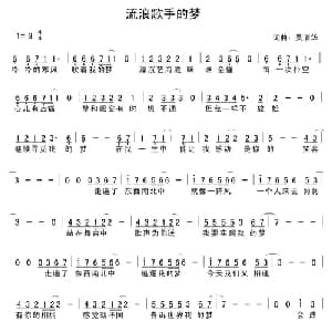 流浪歌手的梦_通俗唱法乐谱_词曲:吴清华 吴清华