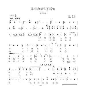 洁白的羽毛寄深情_民歌简谱_词曲:王凯传 施光南