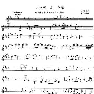 小提琴谱 | 人生啊 是一个海 电视剧 上海的早晨 插曲 陆在易
