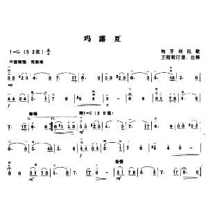 二胡谱 | 马露夏 匈牙利民歌 王莉莉订谱
