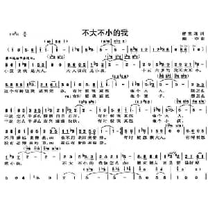 不大不小的我_通俗唱法乐谱_词曲:曾宪瑞 陈中