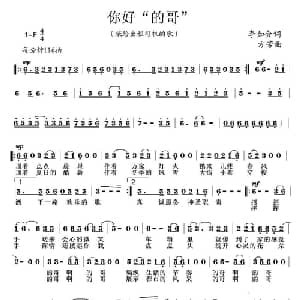 你好 的哥 _通俗唱法乐谱_词曲:李如会 方芳