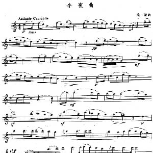 长笛曲谱 | 小夜曲 巴顿作曲版 海顿