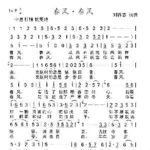 春风 春风_歌曲简谱_词曲:刘祚志 刘祚志