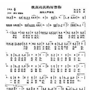 我真的真的好想你_歌曲简谱_词曲:陈永和 陈涤非