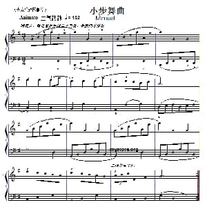 巴赫初级钢琴曲之九 小步舞曲 钢琴谱