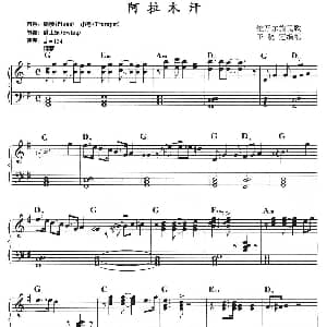 电子琴谱 | 阿拉木汗