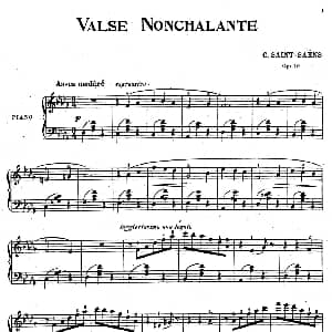 Valse Nonchalante Op.110 钢琴谱 卡米耶 圣 桑
