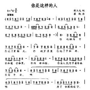 你是这样的人_民歌简谱_词曲:韩玉成 崔凯