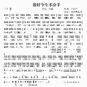 说好今生不分手_歌谱投稿_词曲:王俊宇 王俊宇