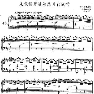 儿童钢琴进阶练习曲50首之48 钢琴谱