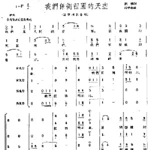 我们保卫祖国的天空_合唱歌谱_词曲:振奋 段平泰