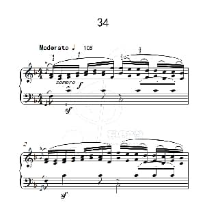 练习曲 34 钢琴谱