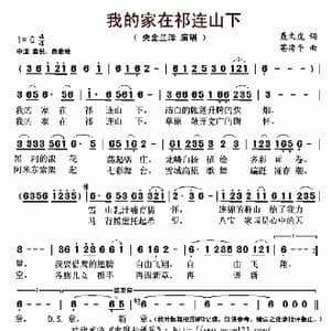 我的家在祁连山下_歌曲简谱_词曲:聂文虎 苍海平