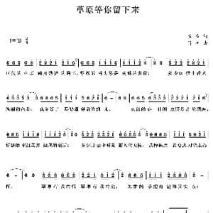 草原等你留下来_歌曲简谱_词曲:童童 肖矿