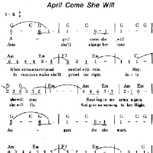 April Come She Will 美国 _外国歌谱