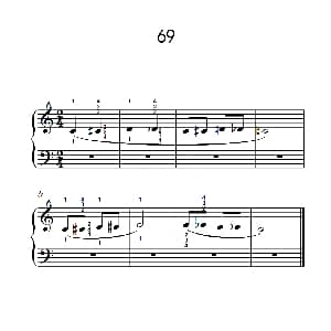 使大指灵活转动的单手练习 69 钢琴谱