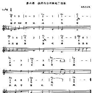 电子琴谱 | 德涅伯尔河掀起了怒涛 乌克兰民歌