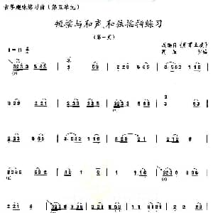 古筝谱 | 古筝练习 短摇与和声 和弦摇指练习 改编自 月牙五更 高雁改编
