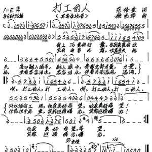 打工的人_歌谱投稿_词曲:范修奎 张艺军
