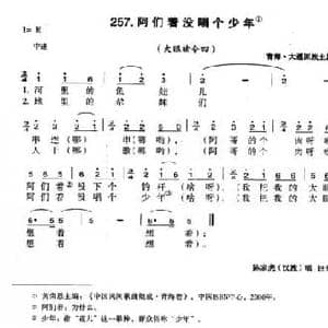 阿们着没唱个少年_民歌简谱