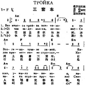 三套车 前苏联 _外国歌谱_词曲:高山 宏扬译配