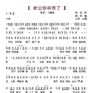 老公你辛苦了_歌曲简谱_词曲:祁隆 祁隆