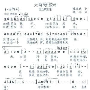 天河等你来_歌曲简谱_词曲:陈道斌 颂今