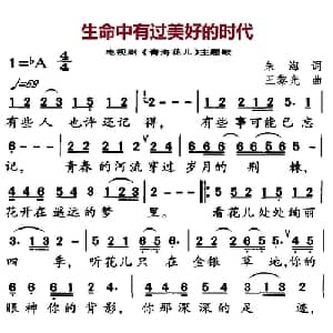 生命中有过美好的时代_通俗唱法乐谱_词曲:朱海 王黎光