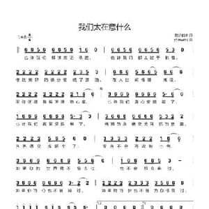 我们太在意什么_民歌简谱_词曲:散步的水 yhmwms
