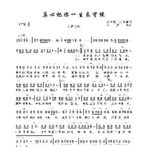 真心把你一生来守候_歌曲简谱_词曲:汪中秋 刘雅诗 一只舟