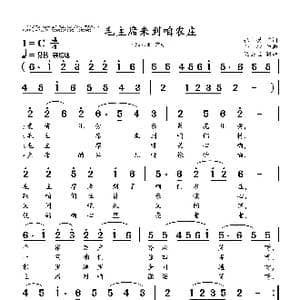 毛主席来到咱农庄_歌谱投稿_词曲:张士燮 金 砂